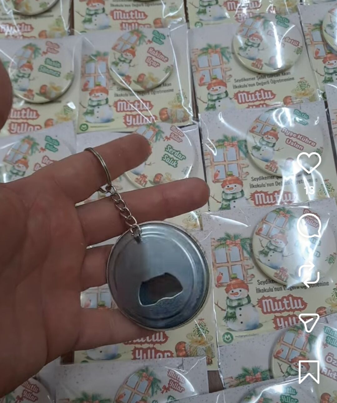 58 mm Hediyelik Açacaklı Buton Anahtarlık