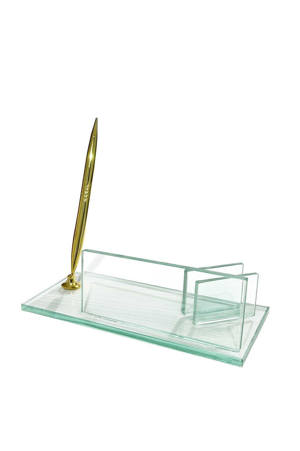 Şeffaf Cam Masa İsimlik Kalemli