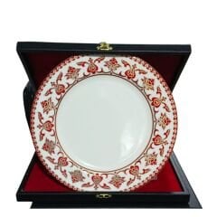 Porselen Tabak Plaket (Kırmızı, Mavi)