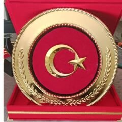 Ay Yıldızlı Tabak Metal Plaket